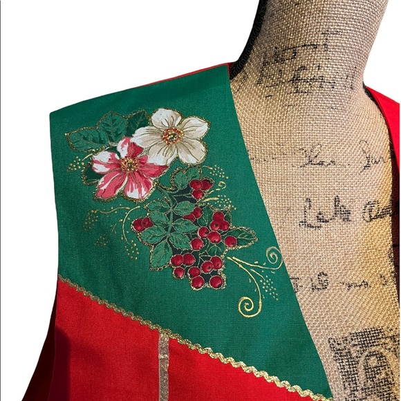 Handmade Unique Christmas Vest with Angel Appliqués - Picture 4 of 15